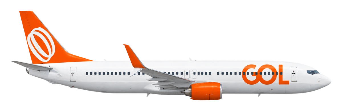 Boeing 737-800 in GOL livery, side profile