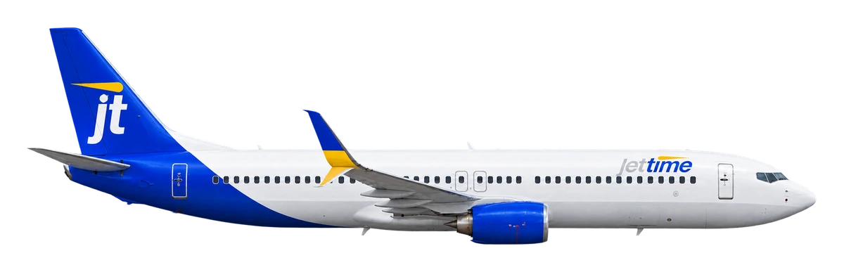 Boeing 737-800 in Jet Time livery, side profile