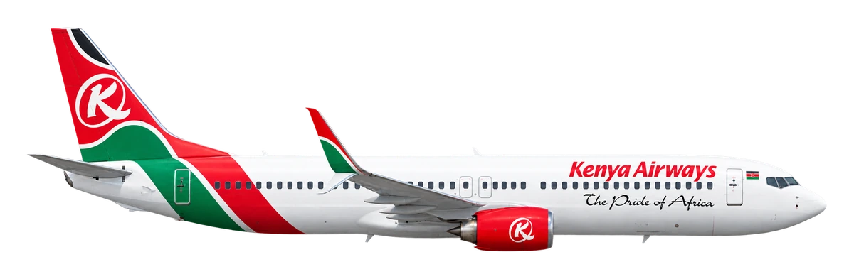 Boeing 737-800 in Kenya Airways livery, side profile