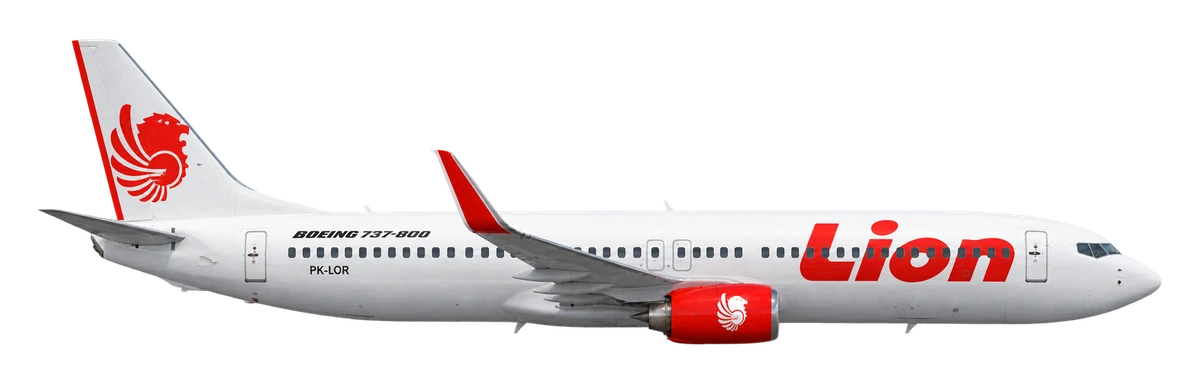 Boeing 737-800 in Lion Air livery, side profile