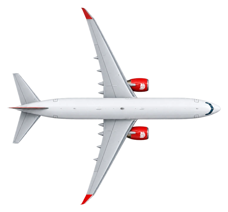 Boeing 737-800 in Lion Air livery, top view