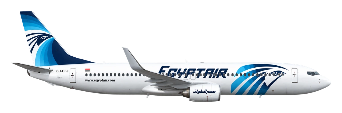 Boeing 737-800 in EgyptAir livery, side profile