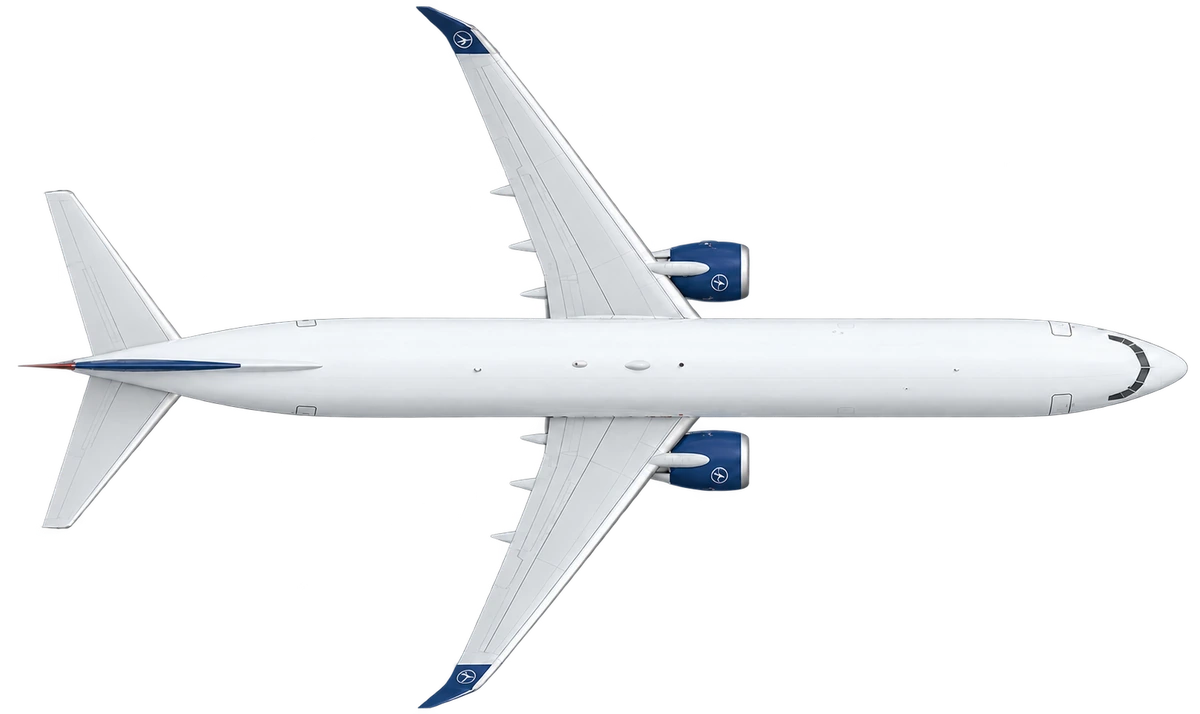 Boeing 737-800 in TAROM livery, top view