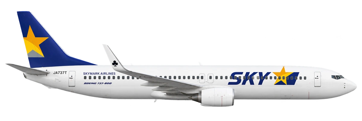 Boeing 737-800 in Skymark Airlines livery, side profile