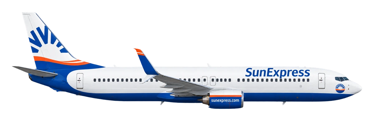 Boeing 737-800 in SunExpress livery, side profile