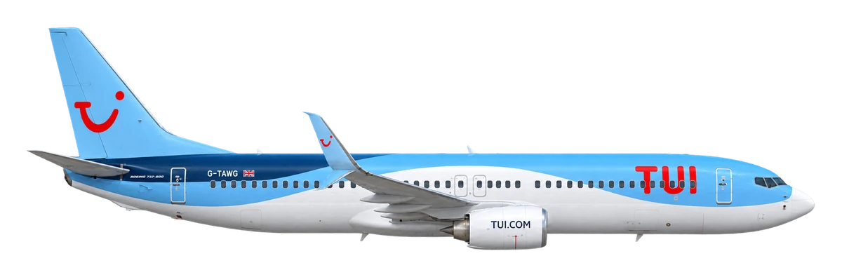 Boeing 737-800 in TUI Airways livery, side profile