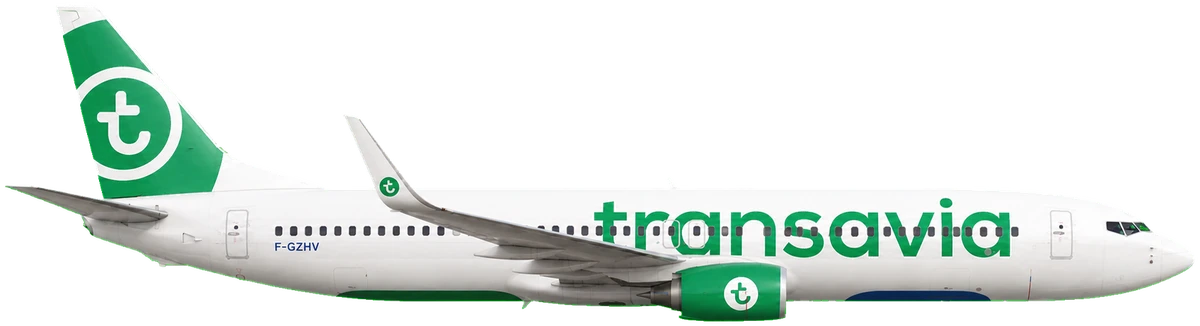Boeing 737-800 in Transavia France livery, side profile
