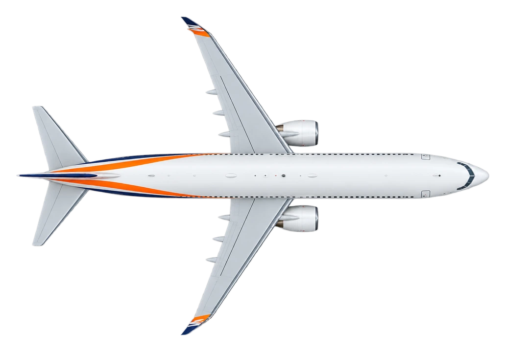 Boeing 737-800 in Smartwings livery, top view