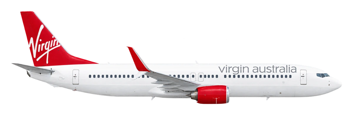 Boeing 737-800 in Virgin Australia livery, side profile