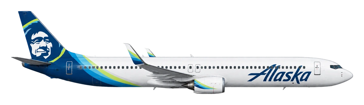 Boeing 737-900 in Alaska Airlines livery, side profile