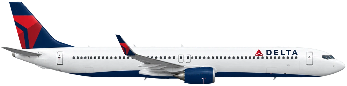 Boeing 737-900 in Delta Air Lines livery, side profile