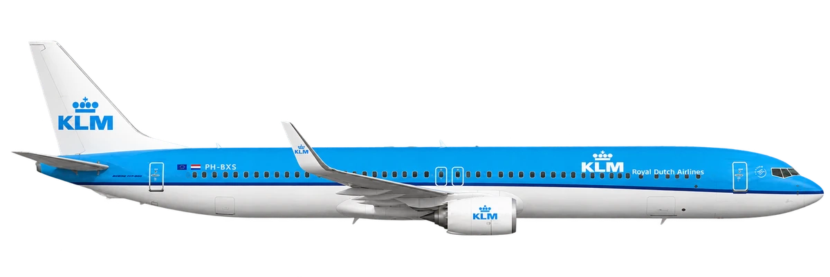 Boeing 737-900 in KLM Royal Dutch Airlines livery, side profile