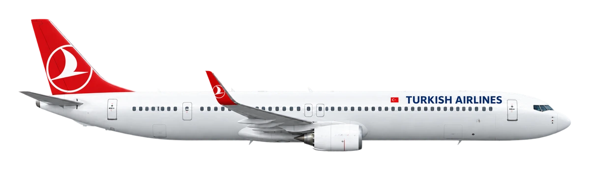 Boeing 737-900 in Turkish Airlines livery, side profile