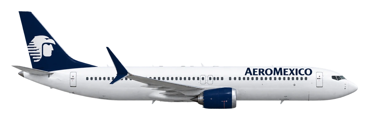 Boeing 737 MAX 8 in Aeromexico livery, side profile