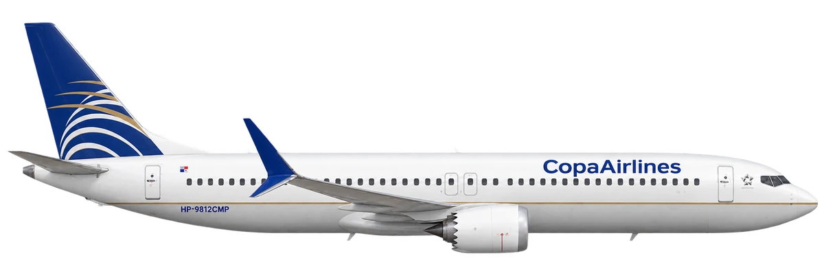 Boeing 737 MAX 8 in Copa Airlines livery, side profile