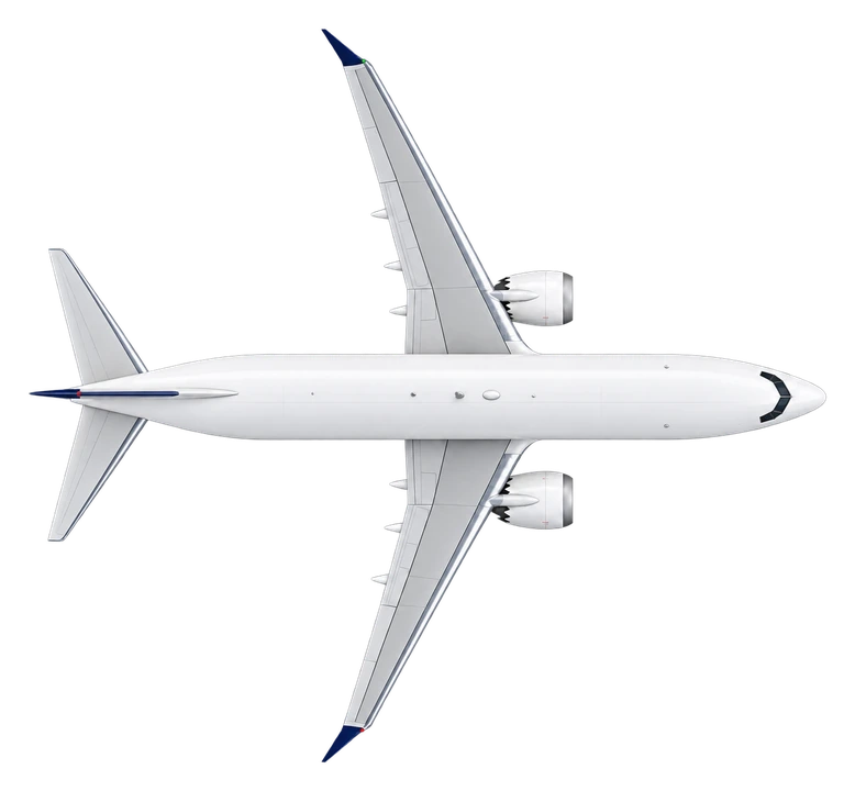 Boeing 737 MAX 8 in LOT Polish Airlines livery, top view