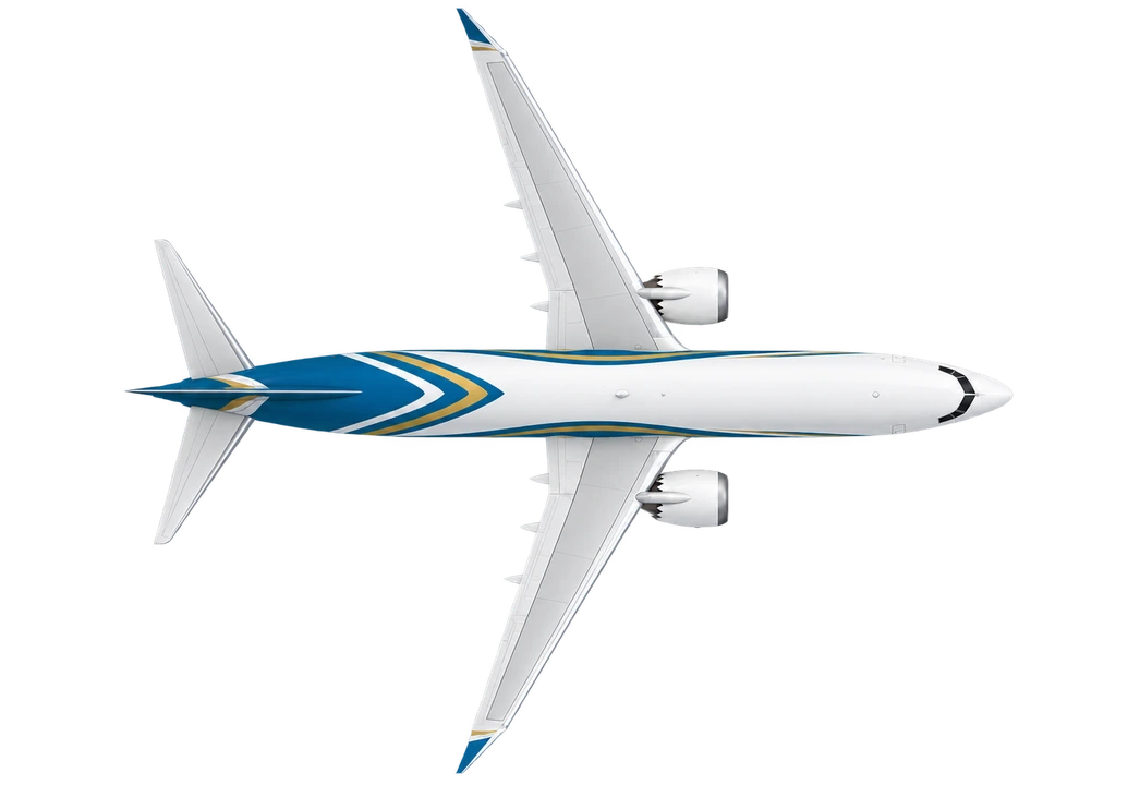 Boeing 737 MAX 8 in Oman Air livery, top view