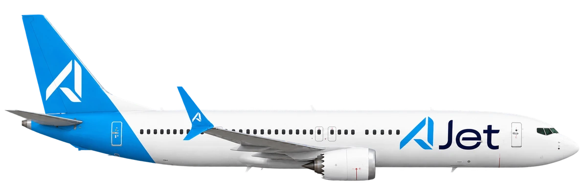 Boeing 737 MAX 8 in AJet livery, side profile