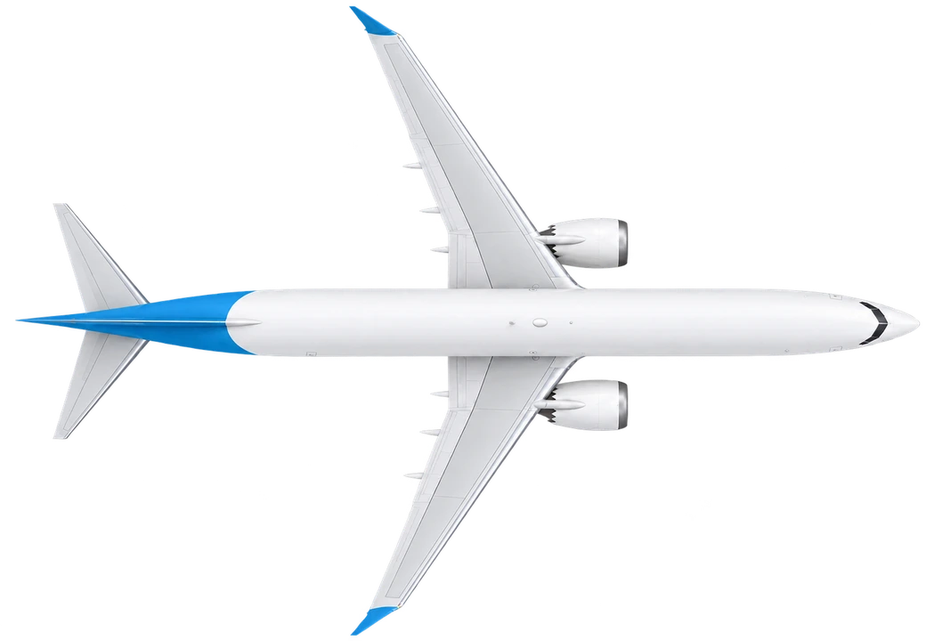 Boeing 737 MAX 8 in AJet livery, top view