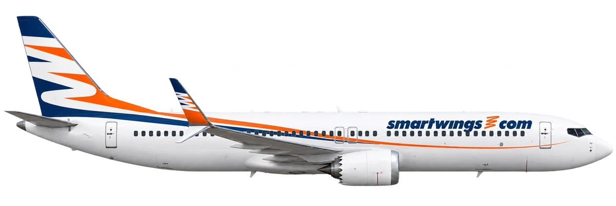 Boeing 737 MAX 8 in Smartwings livery, side profile