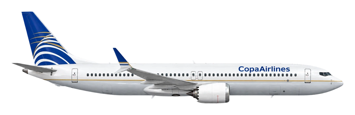 Boeing 737 MAX 9 in Copa Airlines livery, side profile