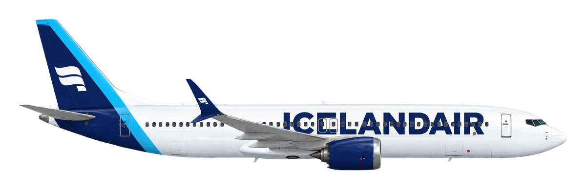 Boeing 737 MAX 9 in Icelandair livery, side profile