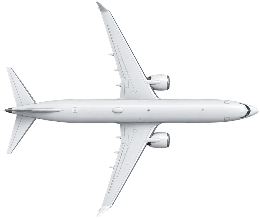 Boeing 737 MAX 9 in Royal Air Maroc livery, top view