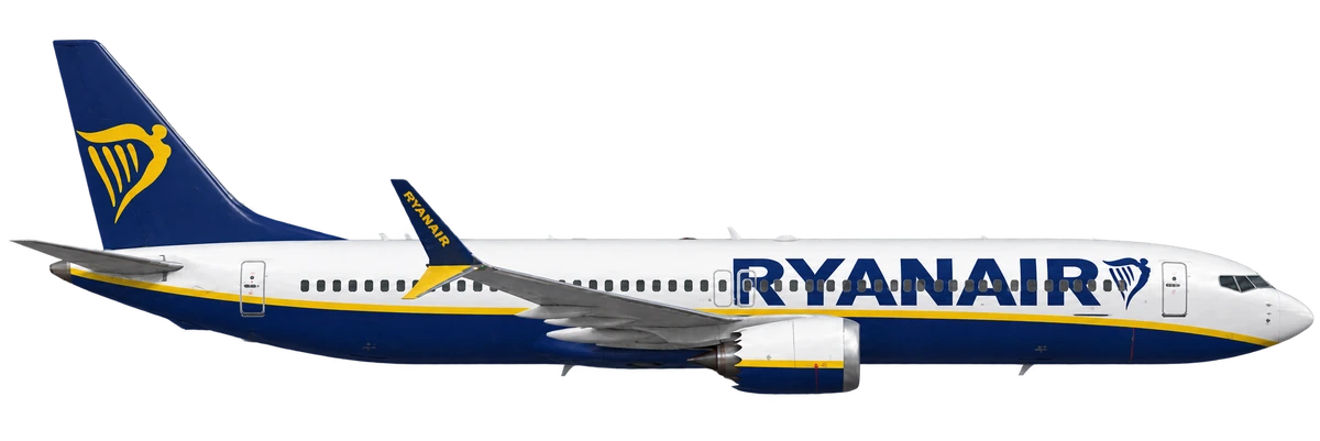 Boeing 737 MAX 9 in Ryanair livery, side profile