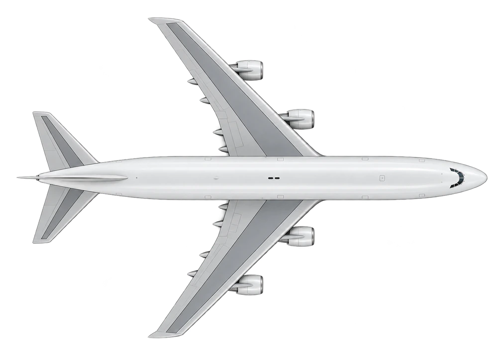 Boeing 747-200 in Atlas Air livery, top view