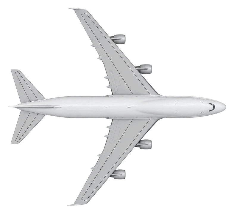 Boeing 747-300 in Atlas Air livery, top view
