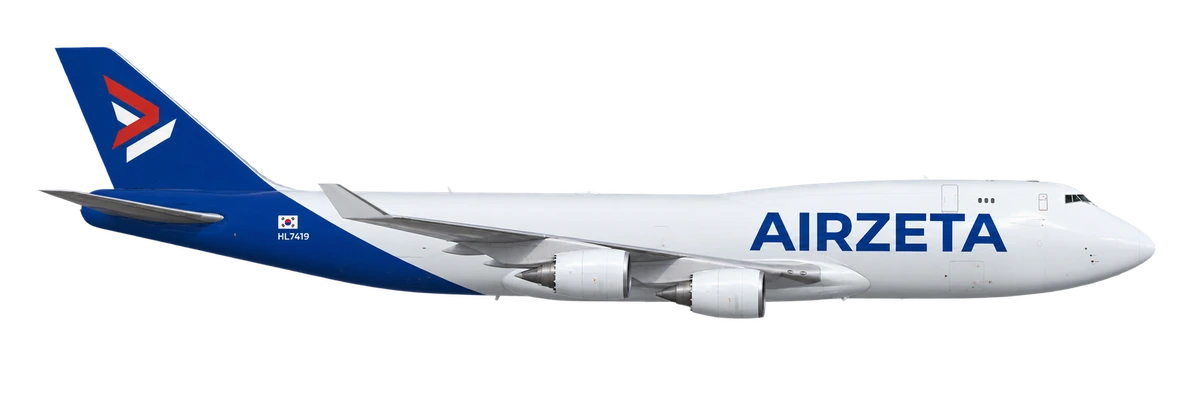 Boeing 747-400 in Air Zeta livery, side profile