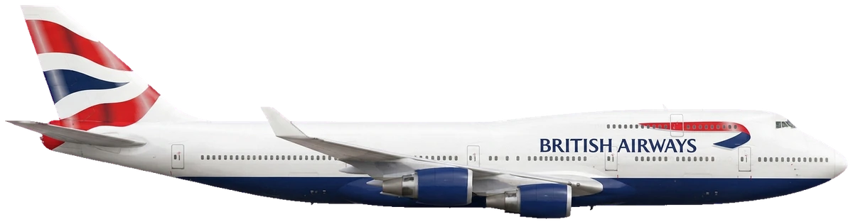 Boeing 747-400 in British Airways livery, side profile