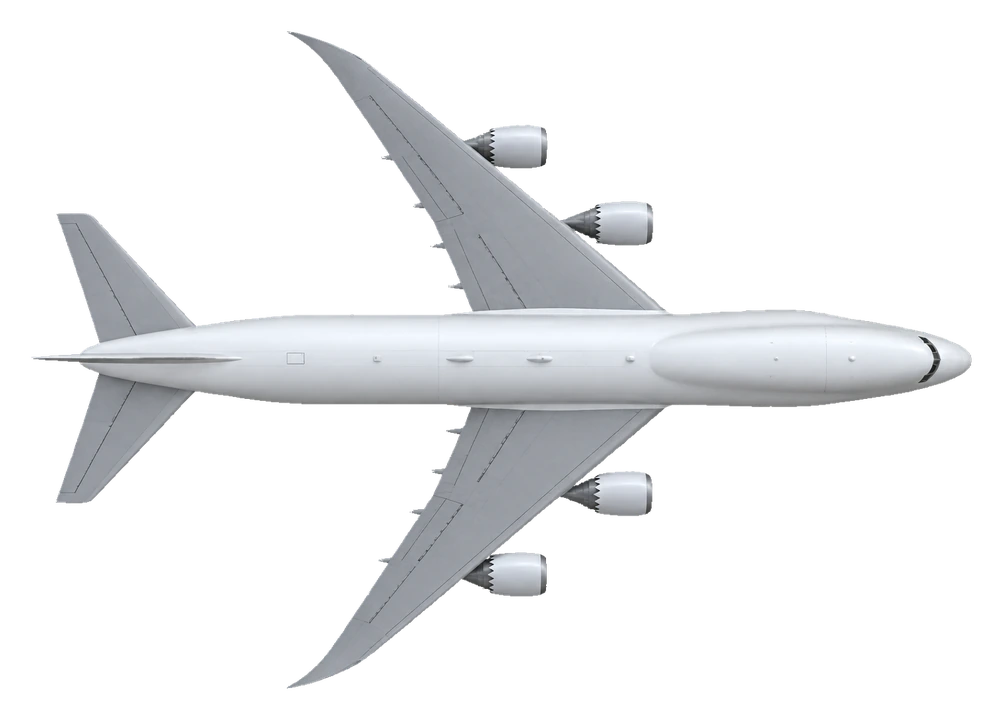 Boeing 747-8 in Air India livery, top view