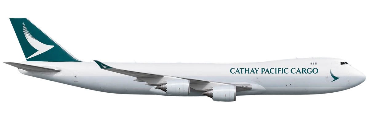 Boeing 747-8 in Cathay Pacific livery, side profile
