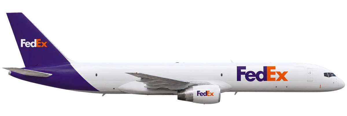 Boeing 757-200 in FedEx Express livery, side profile