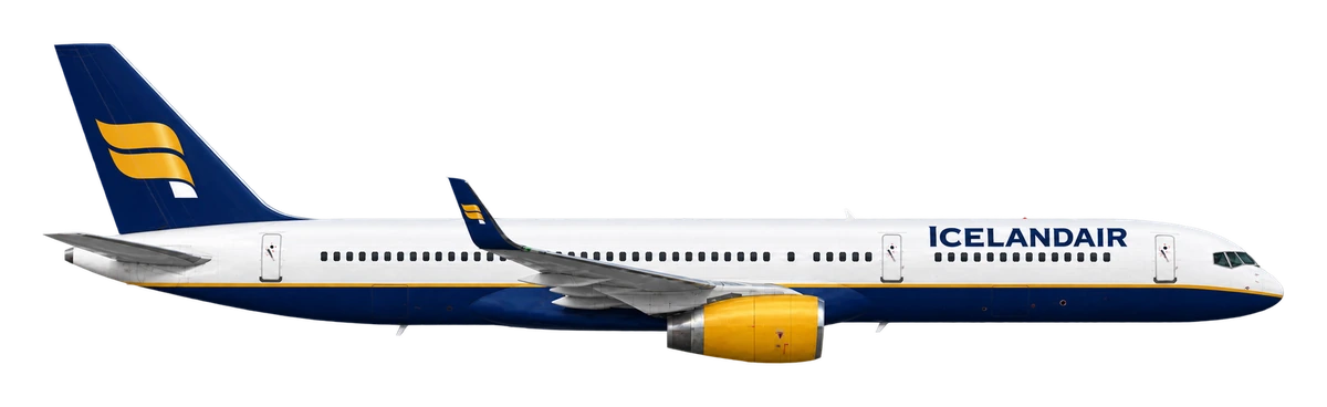 Boeing 757-200 in Icelandair livery, side profile