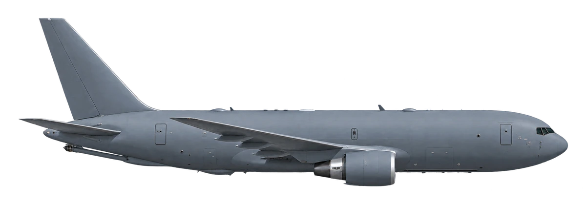 Boeing 767-200, KC-46A Pegasus tanker variant, side profile