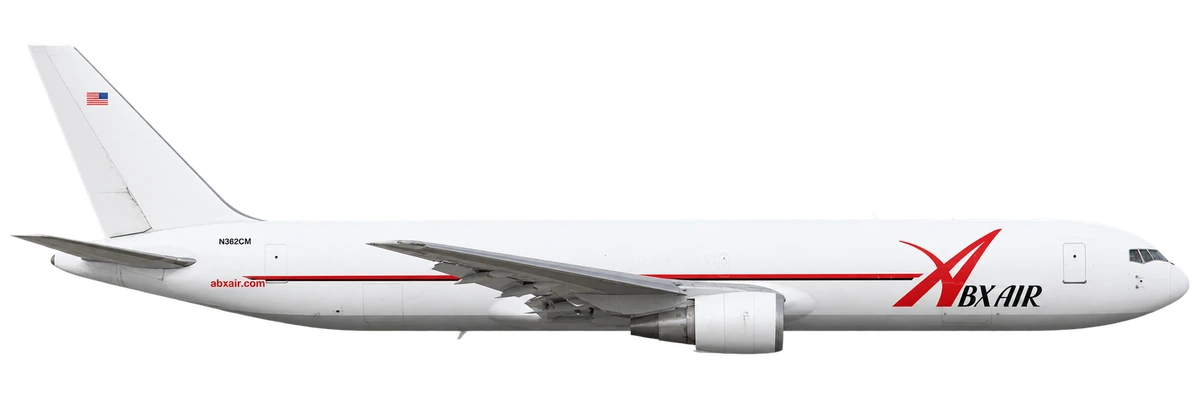 Boeing 767-300ER in ABX Air livery, side profile