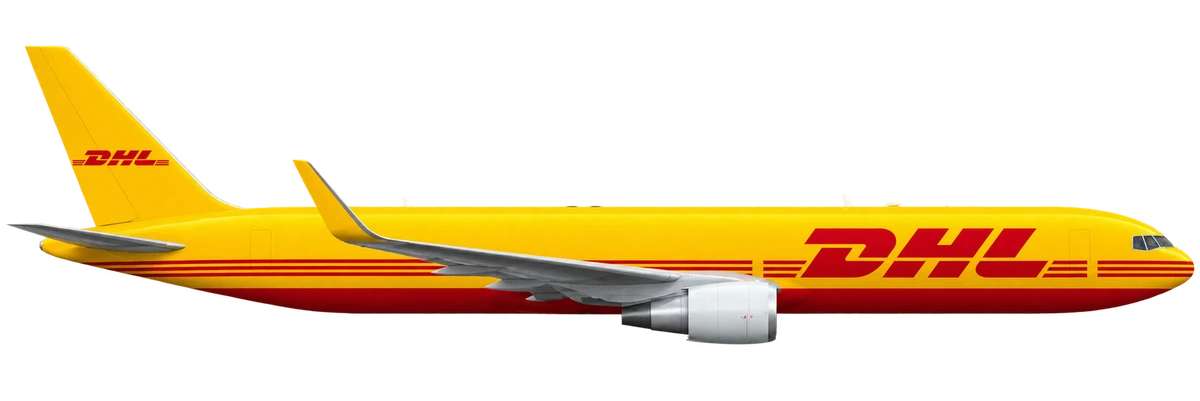 Boeing 767-300ER in European Air Transport (DHL) livery, side profile