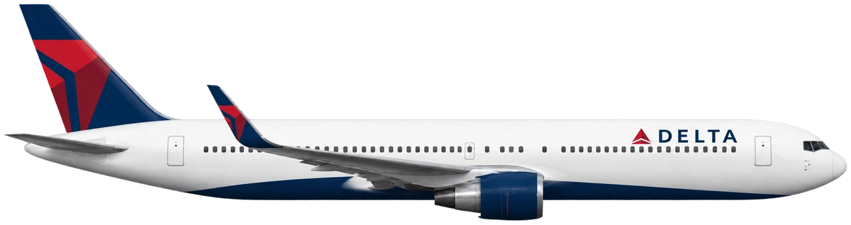 Boeing 767-300ER in Delta Air Lines livery, side profile