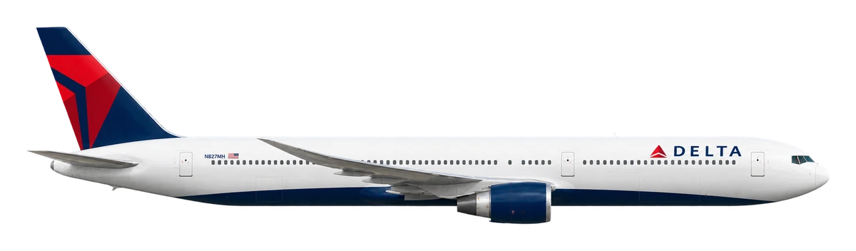 Boeing 767-400ER in Delta Air Lines livery, side profile