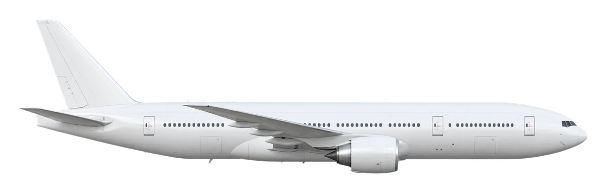Boeing 777-200 in Air Canada livery, side profile