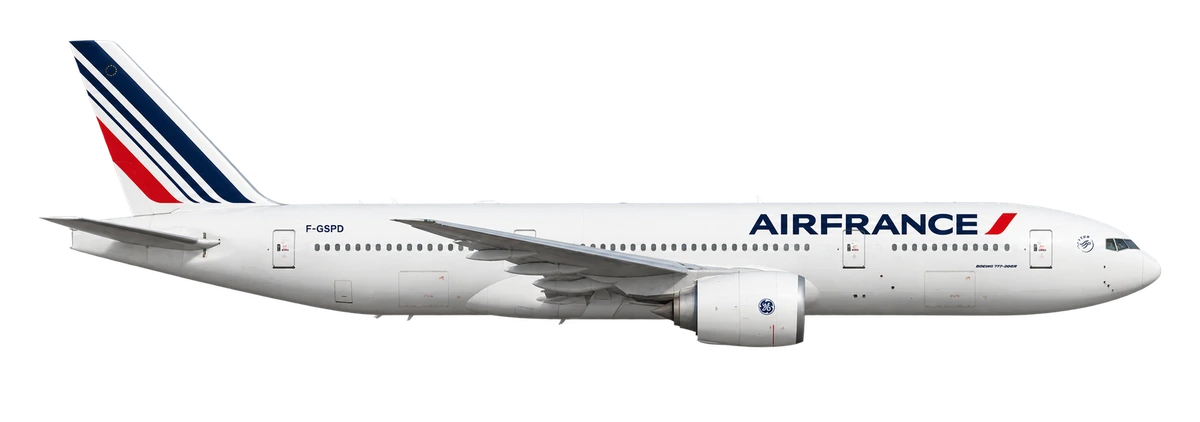 Boeing 777-200 in Air France livery, side profile