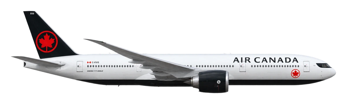 Boeing 777-200LR in Air Canada livery, side profile