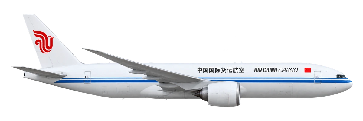 Boeing 777-200LR in Air China Cargo livery, side profile