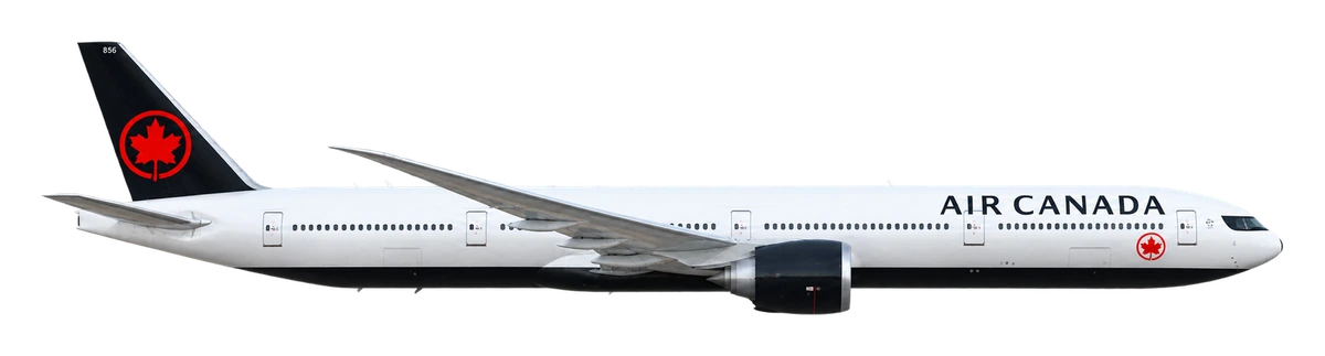 Boeing 777-300ER in Air Canada livery, side profile