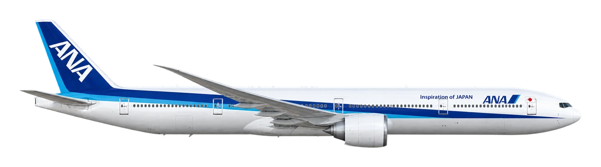 Boeing 777-300ER in All Nippon Airways livery, side profile