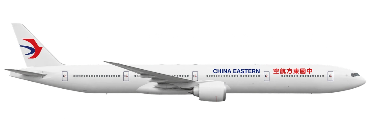Boeing 777-300ER in China Eastern Airlines livery, side profile