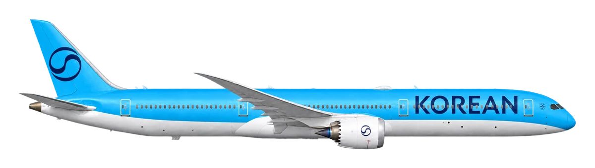 Boeing 787-10 Dreamliner in Korean Air livery, side profile
