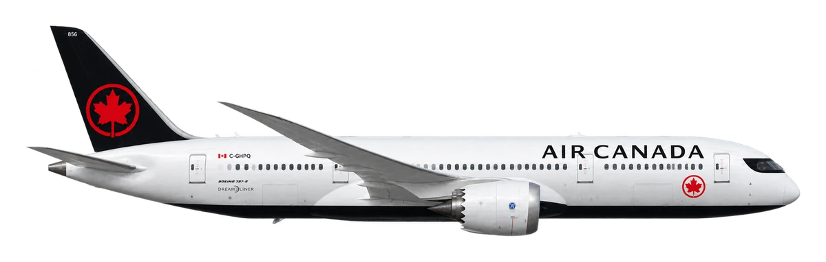 Boeing 787-8 Dreamliner in Air Canada livery, side profile
